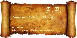 Pascus Piládész névjegykártya